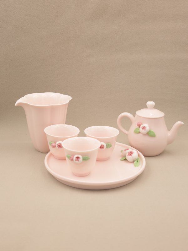 Handcrafted Rose Porcelain Tea Set