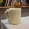 Yellow Porcelain Mug with Handmade Floral Handle – Porcelain Tea or Coffee Cup