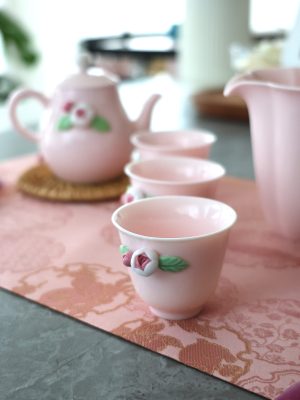 Handcrafted Rose Porcelain Tea Set