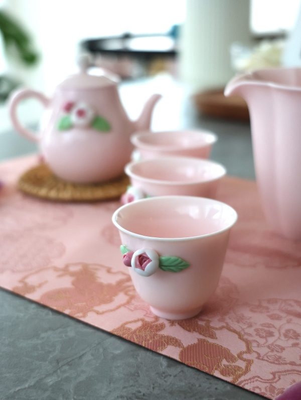 Handcrafted Rose Porcelain Tea Set