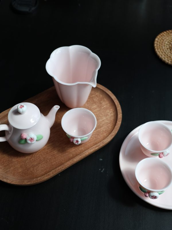 Handcrafted Rose Porcelain Tea Set