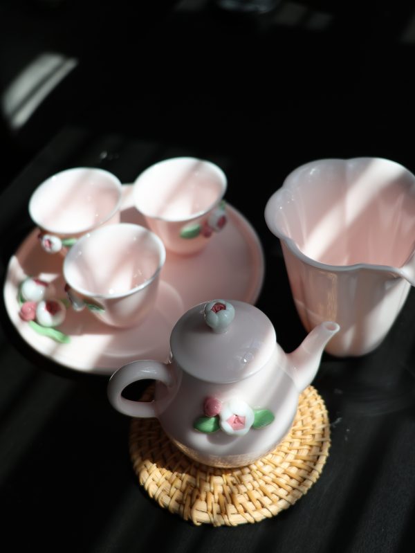 Handcrafted Rose Porcelain Tea Set