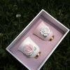 Handcrafted Rose Porcelain Cups (Set of 2)
