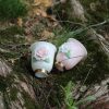 Handcrafted Rose Porcelain Cups (Set of 2)