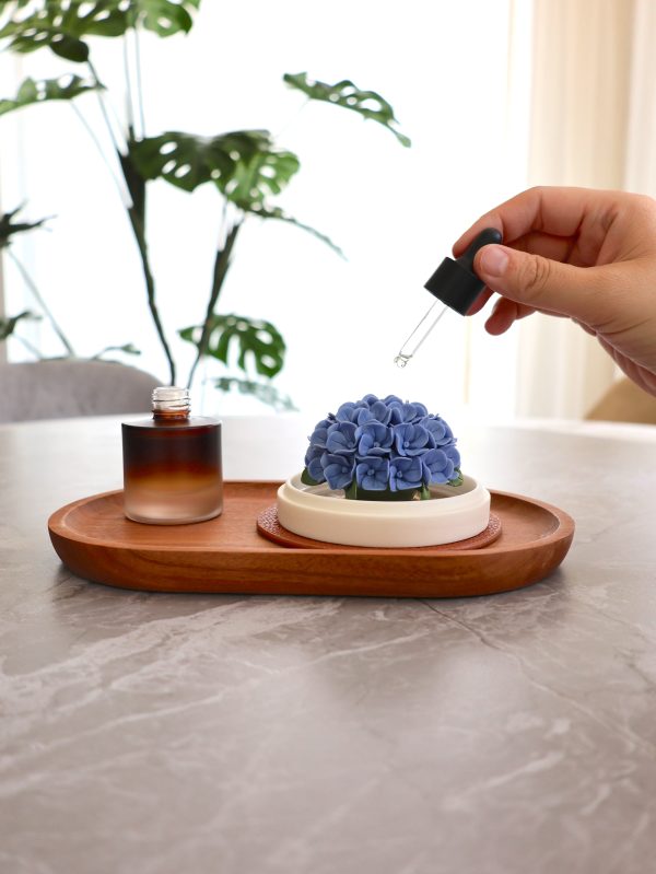 IMG_2597 Handcrafted Porcelain Flower Aroma Diffuser-Blue Hydrangea