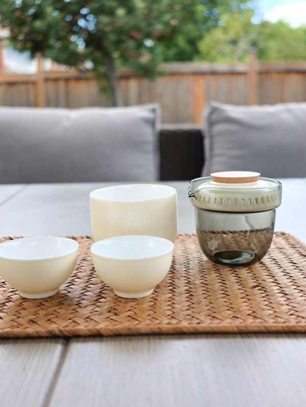 Cream Whisper Travel Tea Set