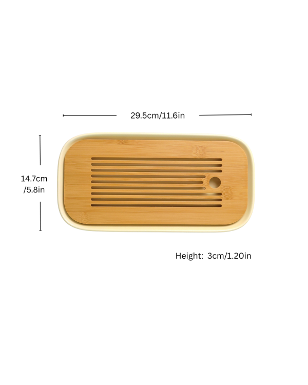 Serenity Bamboo & Ceramic Tray