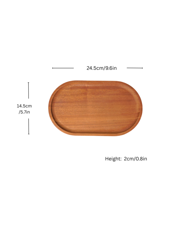 4 Cherrywood Oval Serving Tray