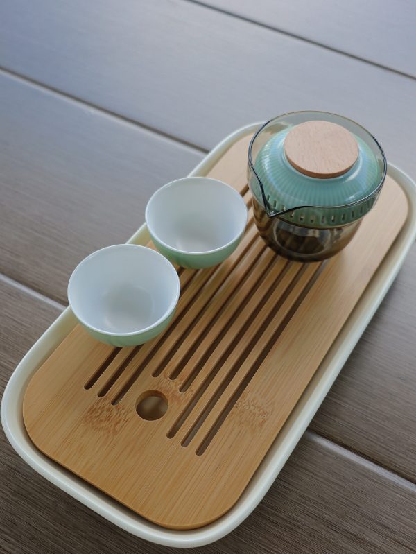 Serenity Bamboo & Ceramic Tray