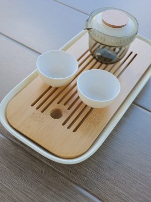 Serenity Bamboo & Ceramic Tray