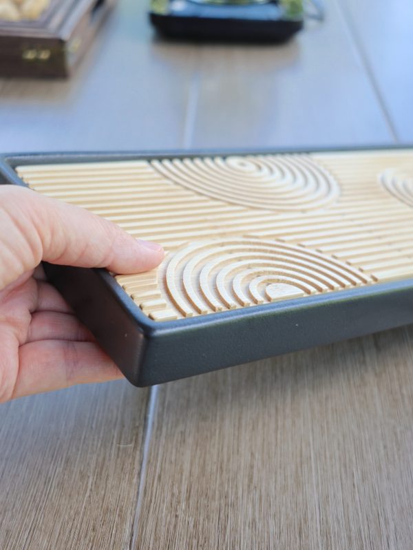 Zen Ripple Bamboo Tea Tray